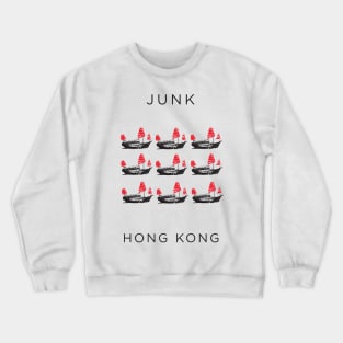 Red Sails, The Yesteryear of Hong Kong on an Old Junk Sailing Boat Crewneck Sweatshirt